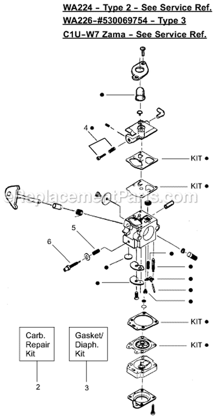 Page B Diagram and Parts List for FL21  Weed Eater Trimmer
